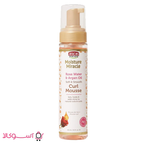 موس مو افریکن پراید مدل rose water and argan oil حجم 251 میل